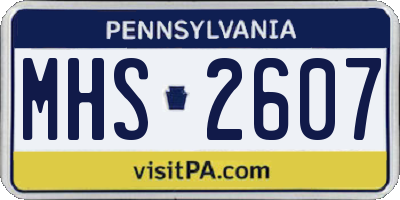 PA license plate MHS2607