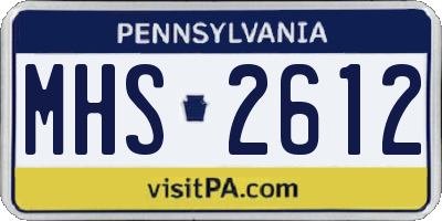 PA license plate MHS2612