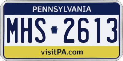 PA license plate MHS2613