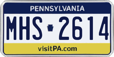 PA license plate MHS2614
