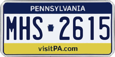 PA license plate MHS2615