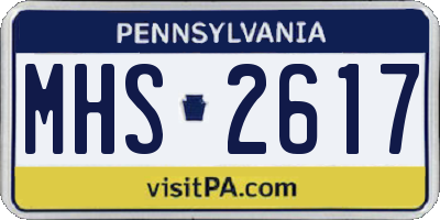 PA license plate MHS2617