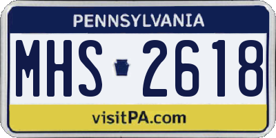 PA license plate MHS2618