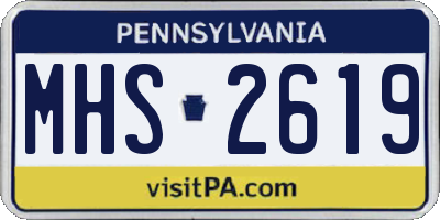 PA license plate MHS2619