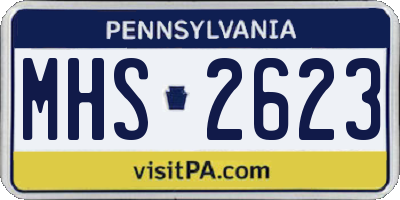 PA license plate MHS2623