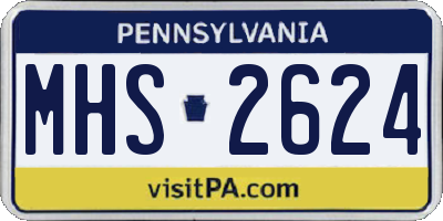 PA license plate MHS2624