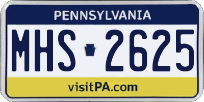 PA license plate MHS2625