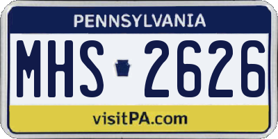 PA license plate MHS2626
