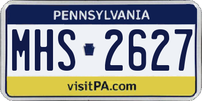PA license plate MHS2627