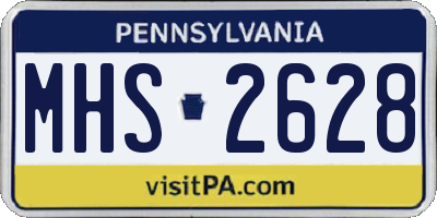PA license plate MHS2628