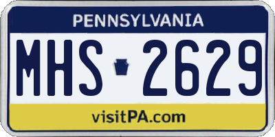 PA license plate MHS2629