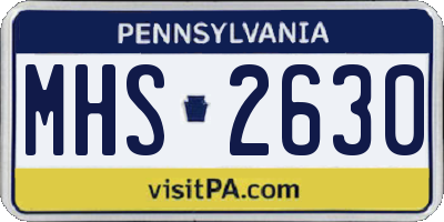 PA license plate MHS2630