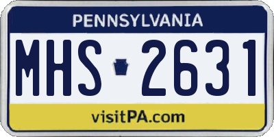 PA license plate MHS2631