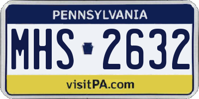 PA license plate MHS2632