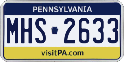 PA license plate MHS2633