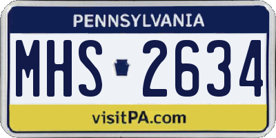 PA license plate MHS2634