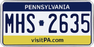 PA license plate MHS2635