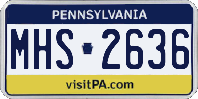 PA license plate MHS2636