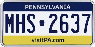 PA license plate MHS2637