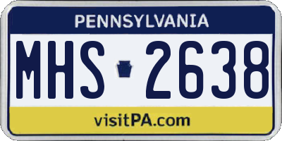 PA license plate MHS2638