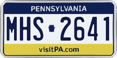 PA license plate MHS2641