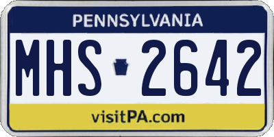 PA license plate MHS2642