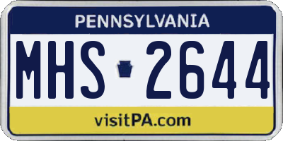PA license plate MHS2644