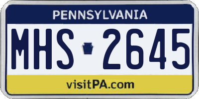 PA license plate MHS2645