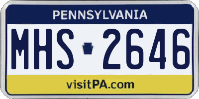 PA license plate MHS2646