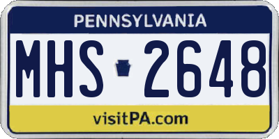 PA license plate MHS2648