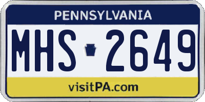 PA license plate MHS2649