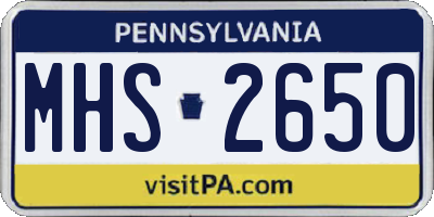 PA license plate MHS2650