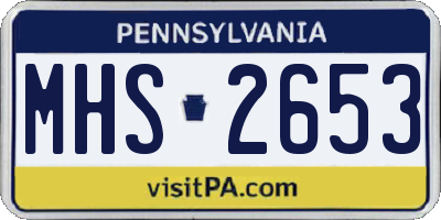 PA license plate MHS2653