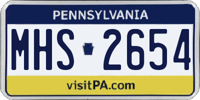 PA license plate MHS2654