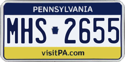 PA license plate MHS2655