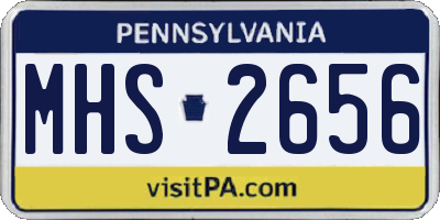 PA license plate MHS2656