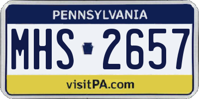 PA license plate MHS2657