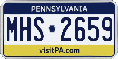 PA license plate MHS2659