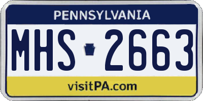 PA license plate MHS2663