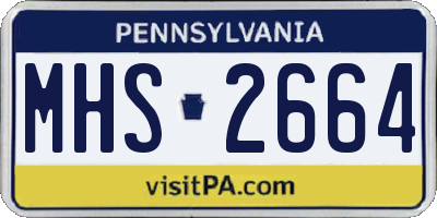 PA license plate MHS2664