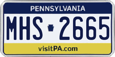 PA license plate MHS2665