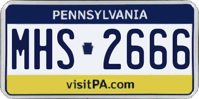 PA license plate MHS2666
