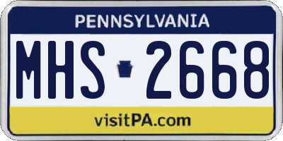 PA license plate MHS2668