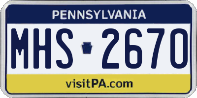 PA license plate MHS2670