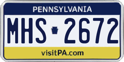 PA license plate MHS2672