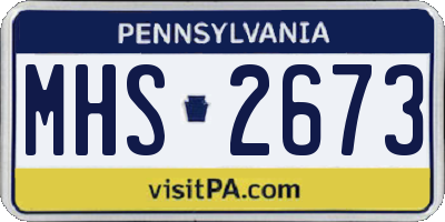 PA license plate MHS2673
