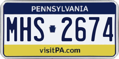 PA license plate MHS2674