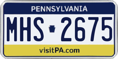 PA license plate MHS2675