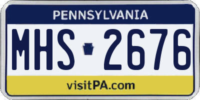 PA license plate MHS2676