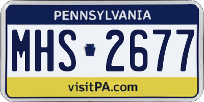 PA license plate MHS2677